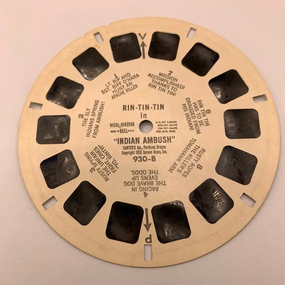 Vintage Sawyer’s View-Master Rin-Tin-Tin Packet B930 3 Reel Set with Sleeves